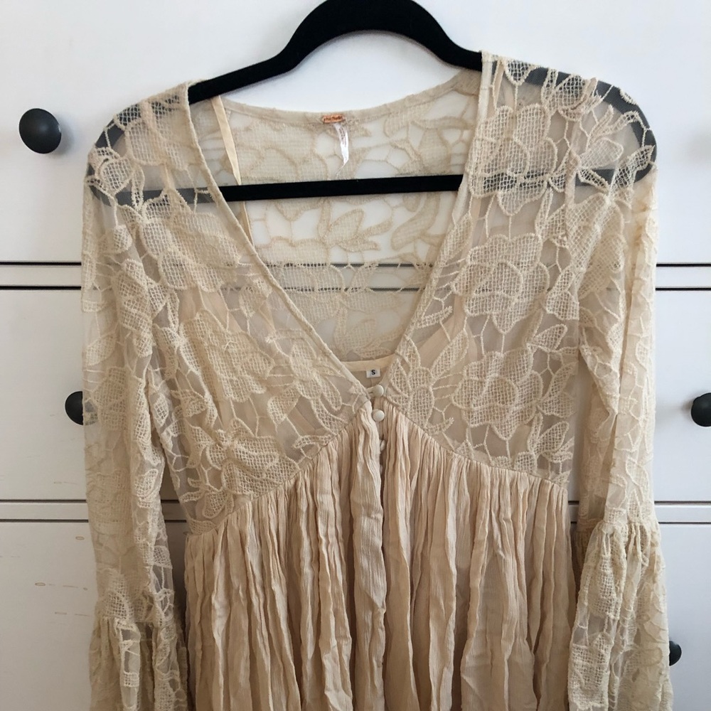 Free people cream lace dress